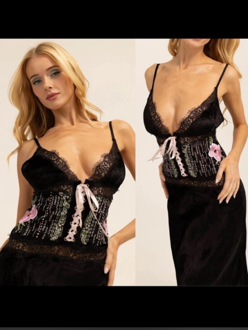 Fillyboo A Kiss From A Rose Black Velvet Maxi Dress
